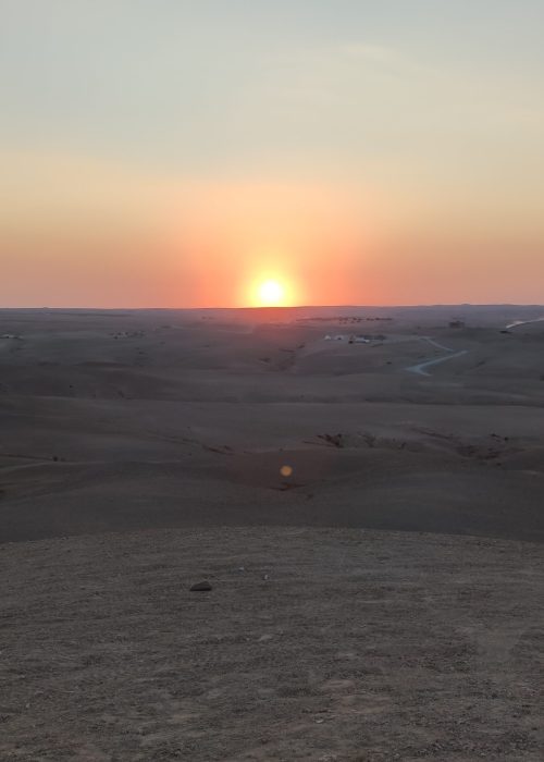 couché de soleil désert d'agafay marrakech maroc sunset